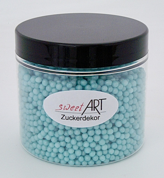 Sugar pearls medium glitter turquoise 140 g at sweetART-01